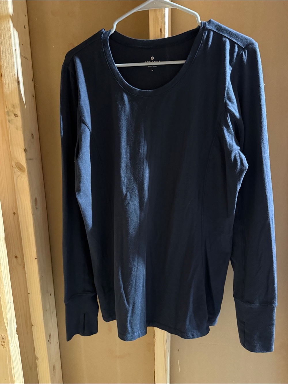 Athleta Navy Long Sleeve Crew Top